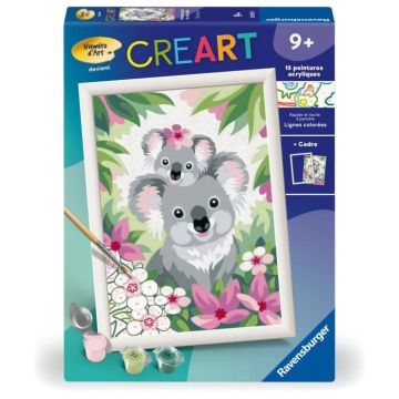 CreArt Kids 18x24cm Maman koala et son bébé, Kit de peinture par numéros Numéro d'Art, Dès 9 ans, 25833, Ravensburger