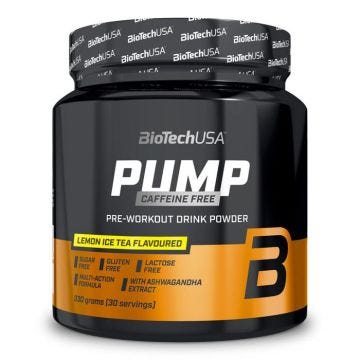 Pre-workout sans caféine BioTech USA - Pump Caffeine Free - Lemon Ice Tea 330g