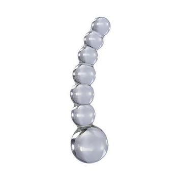 Gode Anal - FeTIDE - N66 ICICLES - Verre Transparent - Courbé - Sphères de Tailles Variées