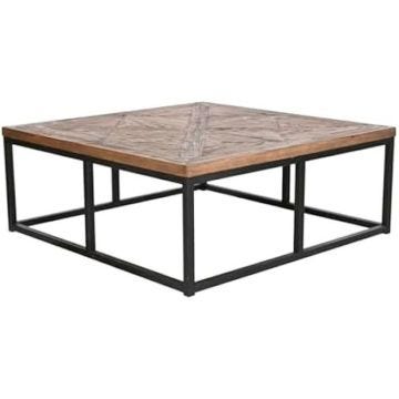 Table Basse - HOME ESPRIT - Multicolore - 120 x 120 cm - Bois et métal - Design contemporain
