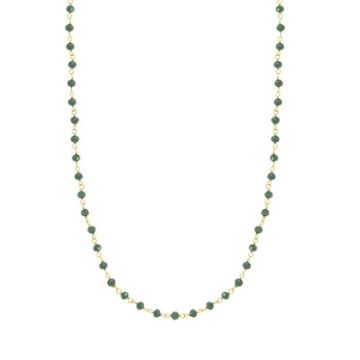 Collier - Lotus - Collier Lotus Silver Trendy doré perles vertes - Couleur de la matière:Jaune Taille/Longueur:44 cm