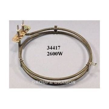 Résistance chaleur tournante 2400W pour four SMEG - L205mm/Ø195mm