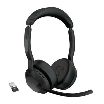 Jabra Evolve2 55 UC Stereo - Micro-casque - supra-auriculaire - Bluetooth - sans fil - suppression active du bruit - USB-A - noir -