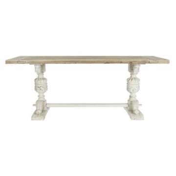 table de salle à manger 200 x 90 x 78 cm sapin naturel blanc