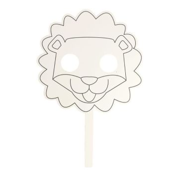 Masque lion à décorer Batonnet inclus x 4 pièces - MegaCrea DIY {couleur}