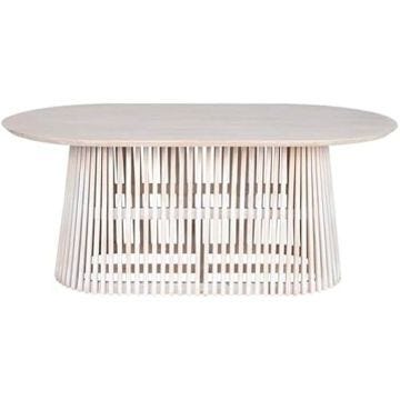Table de Salle à Manger - HOME ESPRIT - Rectangulaire - Bois de Mindi - 6 Places - Blanche