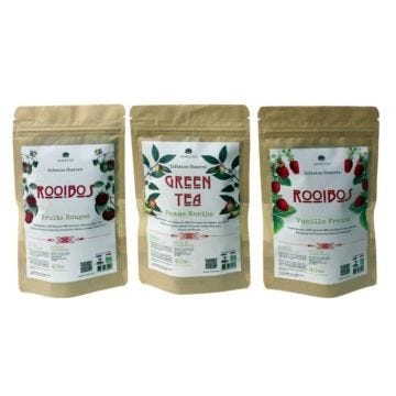 Pack 3 Infusions Bio Chanvre "DOUCEUR", Fleurs de Chanvre CBD (25%), 3 Sachets de 40g net, env. 20 infusions / Sachet.