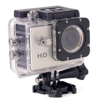Mini Caméra Sport HD 720P Étanche 30M Écran 1.5' Photos Vidéo Angle 140° Argent + SD 8Go YONIS