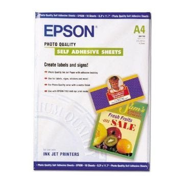 EPSON Feuilles autocollantes - A4 - 210 x 297 mm - 167 g/m2 - 10 pièces