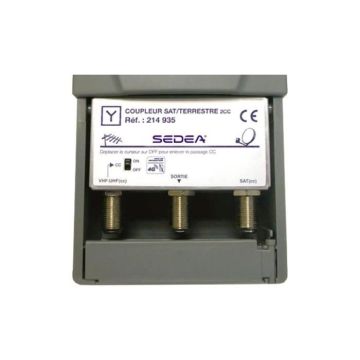 Coupleur extérieur SAT/TV - SEDEA - 214935 - Haute réjection - VHF/UHF 2,5 dB - SAT 1,5 dB