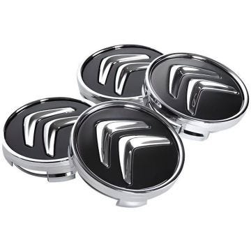 4 x Centre de roue Noir 60mm Citroen couvercle cache moyeu Jantes emblème Logo