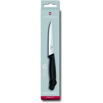 Victorinox Boîte de 6 Couteaux Steak, Acier Inoxydable, Noir, 30 x 5 x 5 cm - 6.7233.6