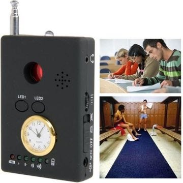Détecteur De Caméra Espion Multifonctionnel Audio Vibration Led Bug Téléphone Noir - Yonis