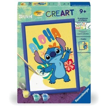 CreArt Kids 18x24cm Stitch, Kit de peinture par numéros Numéro d'Art, Dès 7 ans, 25844, Ravensburger CreArt Kids 18x24cm Stitch, Kit de peinture par numéros Numéro d'Art, Dès 7 ans, 25844, Ravensburger