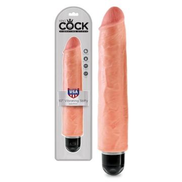 VIBROMASSEUR KING COCK VIBRANT STIFFY 10” REALISTIC BLANC