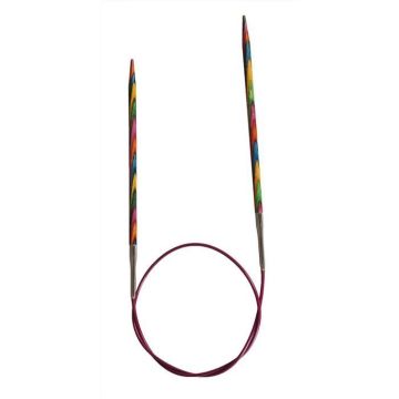 KnitPro Knit Pro 25 cm x 2.25 mm goupilles de Tricotage finies circulaires en Bois Symphonie, Multi-Couleur Multicolore,