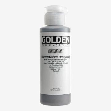 Golden : Fluid Acrylic Paint : 119ml (4oz) : Stainless Steel Coarse Iridescent