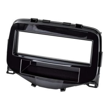 Facade Autoradio FA336 compatible avec Citroen C1 Peugeot 108 Toyota Aygo Noir brillant