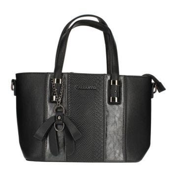 Sac à main - GALLANTRY - Imprimé Crocodile - Noir - 3 compartiments avec des petites poches