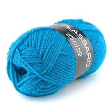 Laine à tricoter - PLASSARD - Week End 0026 - 50% Laine - Couleur Turquoise - Fabriqué en Italie