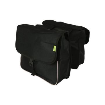 Sacoche de vélo - Dresco - Basic Shopper - 32 litres - Nylon hydrofuge - Noir réfléchissant