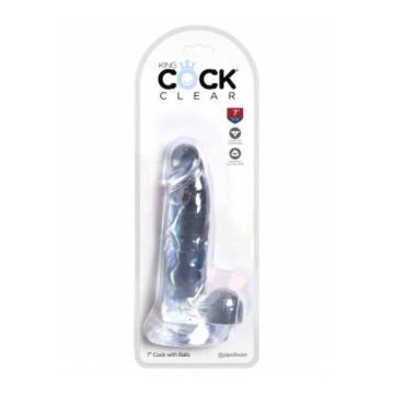 King Cock Clear 7" Cock with Balls clear
