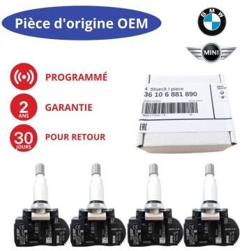 4x Capteur de pression des pneus TPMS programmé Valve roue MINI COOPER SE F55 F56 COUNTRYMAN F60 CLUBMAN F54 F55 CABRIO F57 JCW