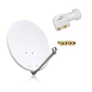 HDME Parabole Satellite Fibre Composite Blanche 70CM + LNB TWIN 0,1DB