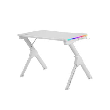 Mars Gaming MGDRGB - Bureau Gamer RGB Blanc -Support Casque+Bouteille - 110x60cm