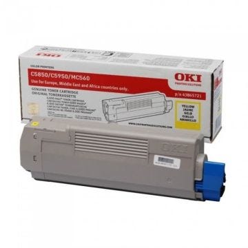OKI Cartouche de toner C5850, C5950 - Jusqu'à 6000 pages - Jaune