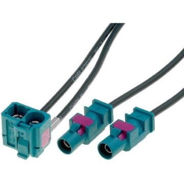 Adaptateur antenne 2x Fakra M/ Double Fakra F - VW MFD2/ RCD300/ RNS-510/ RNS2