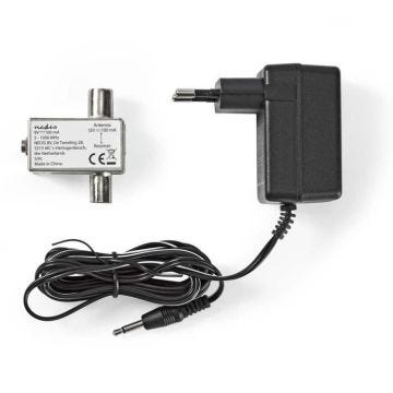 AMPLIFICATEUR DE SIGNAL 5-1000 MHZ | PERTE D'INSERTION: -2 DB | 75 OHM | ZINC | ARGENT