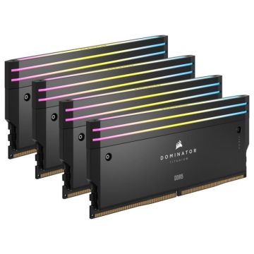 Mémoire RAM - CORSAIR - Dominator Titanium RGB DDR5 - 64GB 4x16GB DIMM - 6000MT/s - Intel XMP 3.0 - 1.35V - Noir