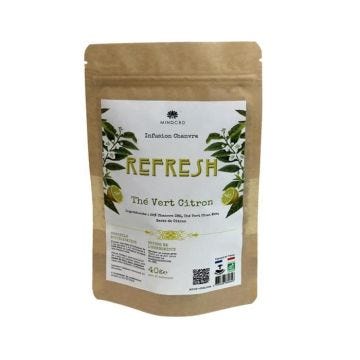 Infusion Thé Vert au Citron, CBD Bio "REFRESH" MIND CBD, Chanvre (25%), 40g