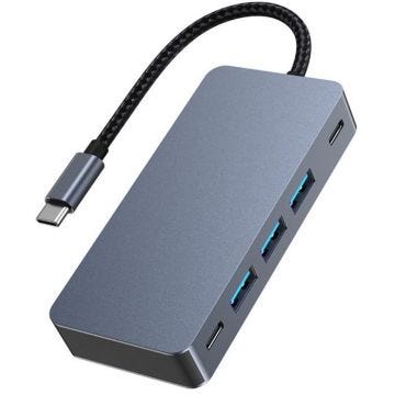 Adaptateur USB-C vers Double HDMI 4K avec Port USB 3.0, PD 100W, USB-C, Hub Adaptateur 7 en 1 pour MacBook Air-Pro iMac Mac mini