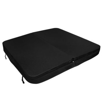 Couverture pour Jacuzzi Noir 200cm PVC & Cuir - Housse Bâche Protectrice Ronde