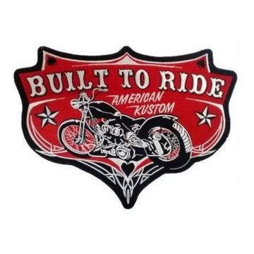 gros patch built to ride moto americaine construit pour rouler 29 cm ecusson dos veste blouson