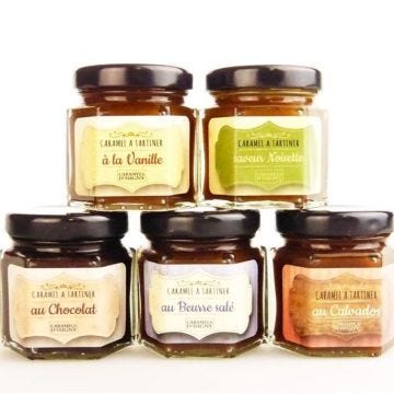 Assortiment 5 caramels a tartiner