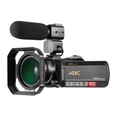 Caméscope Numérique 4K - YONIS - Vision Nocturne - Zoom Optique 12X - WiFi - Léger 380g