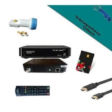 HUMAX Récepteur TV satellite HD + Carte TNTSAT V6 + Câble HDMI + LNB Single HD ME