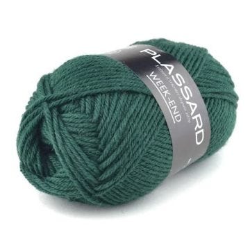 Laine à tricoter - PLASSARD - Week End 0076 - Vert sapin - 50% Laine - Fabriqué en Italie
