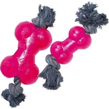Jouet à mâcher - GLORIA - Corde os TPR - 13,97 cm - Très résistant - Flexible