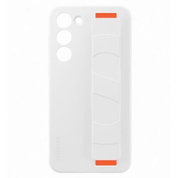 Coque Silicone SAMSUNG avec lanière S23+ Blanc