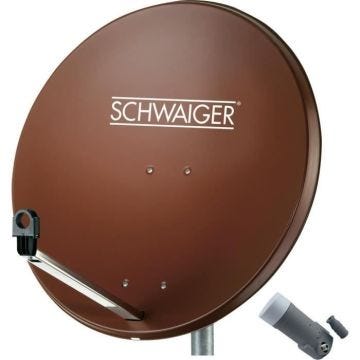 Parabole 80 cm SCHWAIGER - Single-LNB - Rouge brique