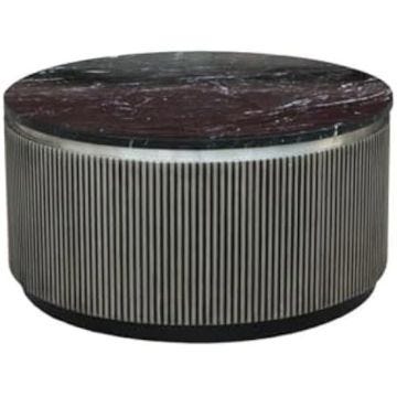 Table Basse - HOME ESPRIT - Marbre Argenté - 98 x 98 x 48 cm - Design Contemporain - À Monter Soi-Même