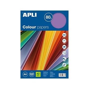 Apli 500 Papiers Couleur, 210 x 297mm, Vives Assorties - 015286