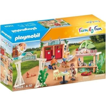 PLAYMOBIL 71424 Camping - Univers du Camping - avec une douche fonctionnelle et des accessoires - Dès 4 ans
