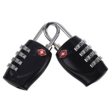 2 X Multicouleur 4 Cadran TSA Combinaison Cadenas Reductible Bagage Vayage Serrure