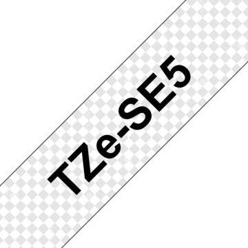 Ruban encreur de sécurité TZe-SE5 Brother - Blanc sur noir - 24mm x 8m