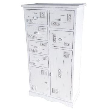 Caisson à tiroirs bois blanc usé - Marque - Modèle - Couleur principale: Blanc